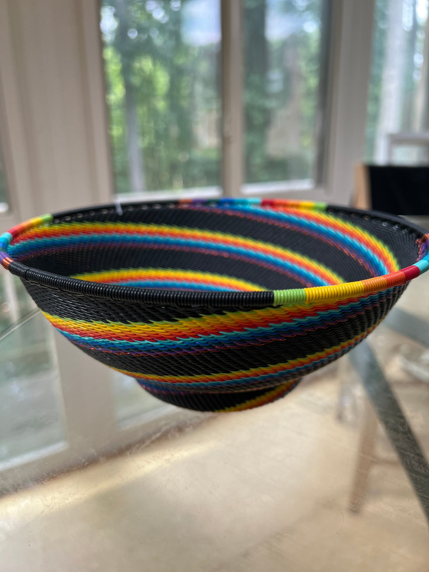 Brilliantly Colorful Telephone Wire Large Bowls