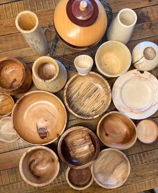 Sustainable Eclectic Wooden Bowls and Vases