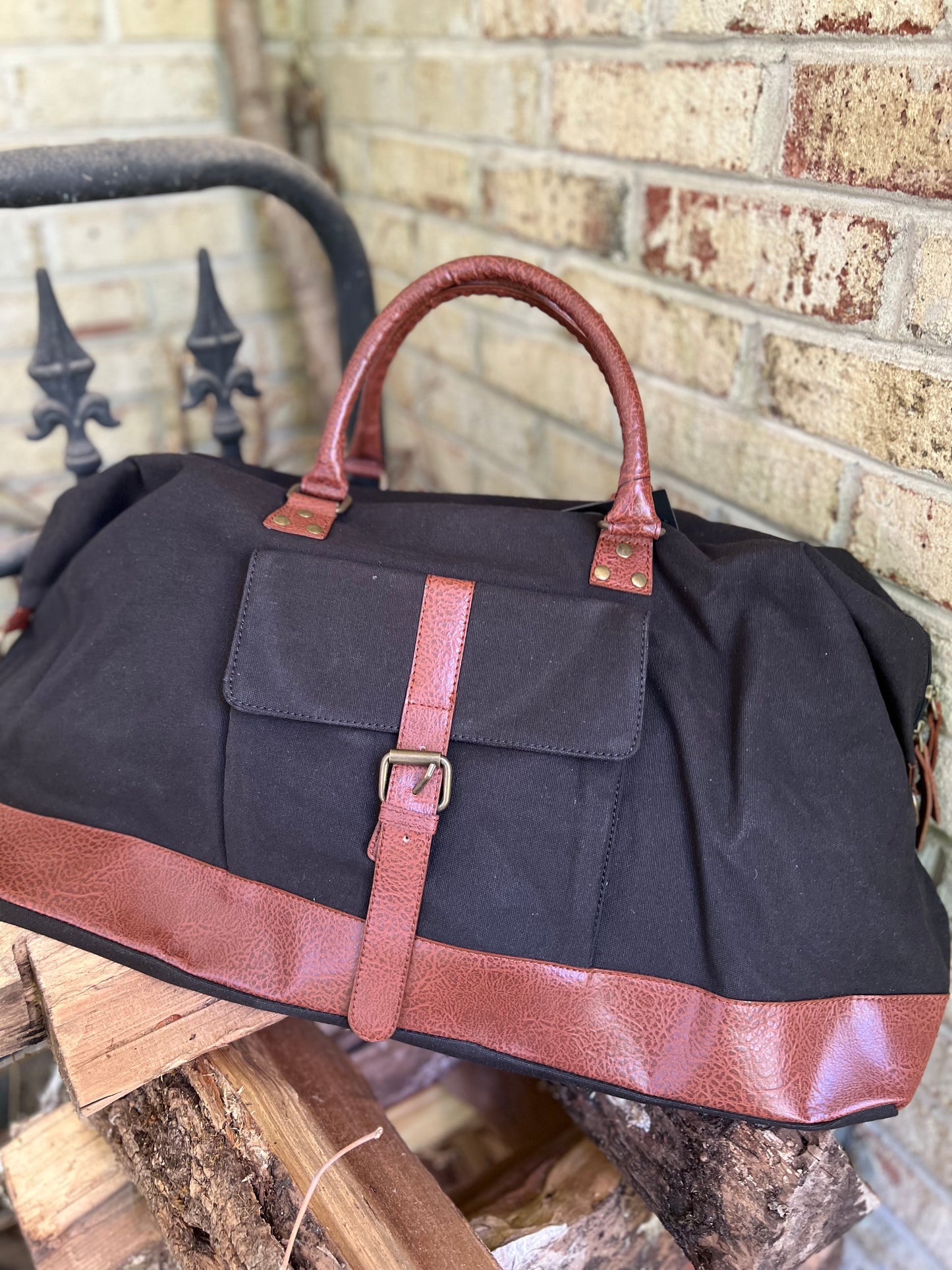 Rugged Black Canvas Duffel - 2 Options