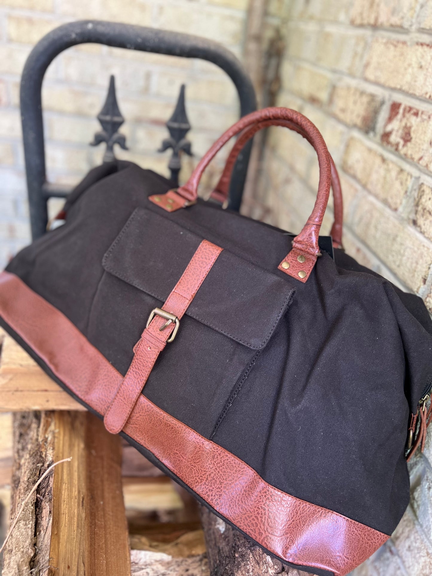 Rugged Black Canvas Duffel - 2 Options