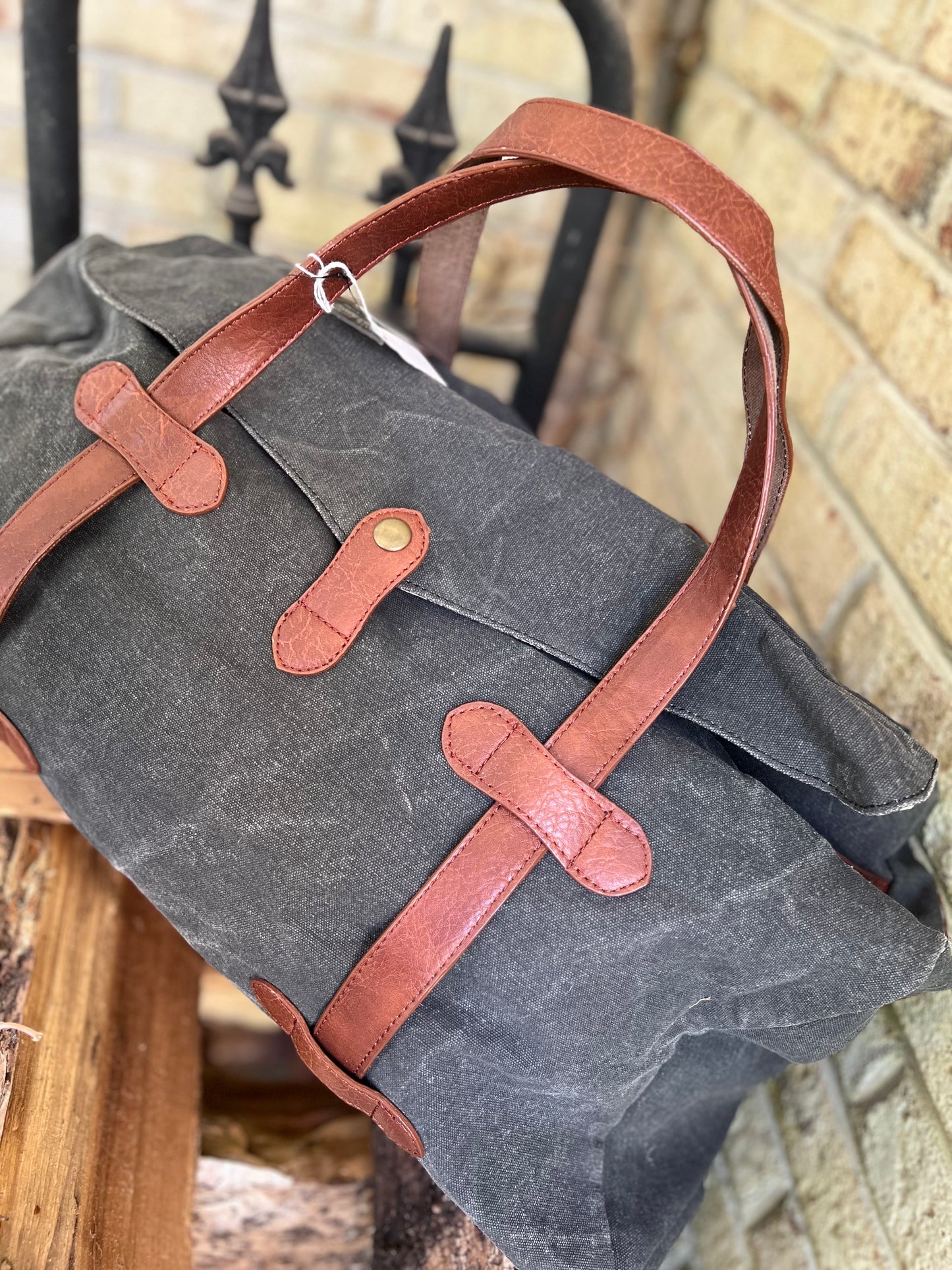 Rugged Black Canvas Duffel - 2 Options