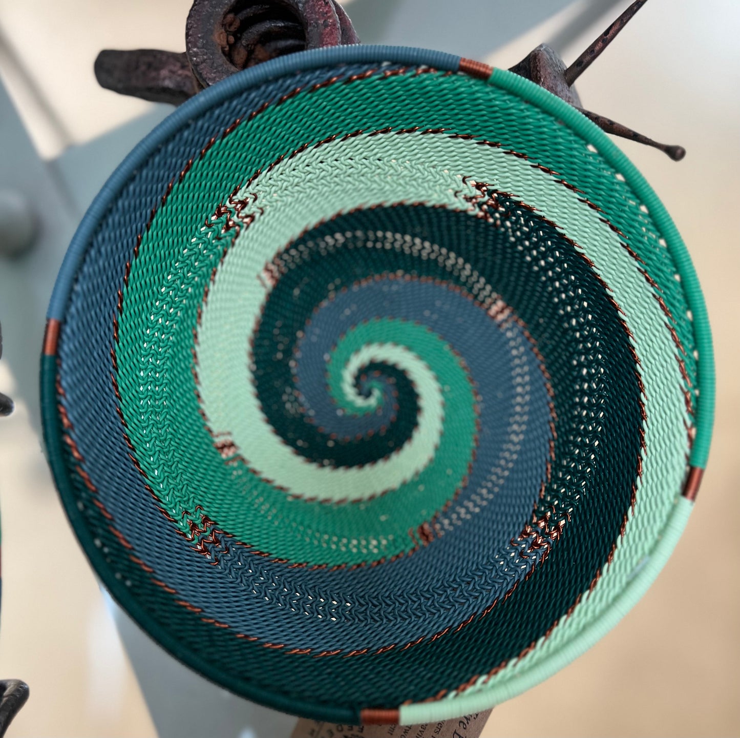 Brilliantly Colorful Telephone Wire Medium Round and Square Bowls