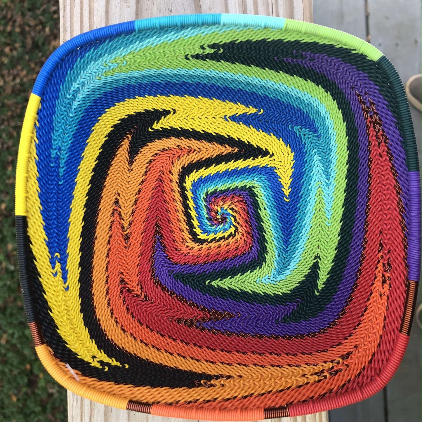Brilliantly Colorful Telephone Wire Medium Round and Square Bowls