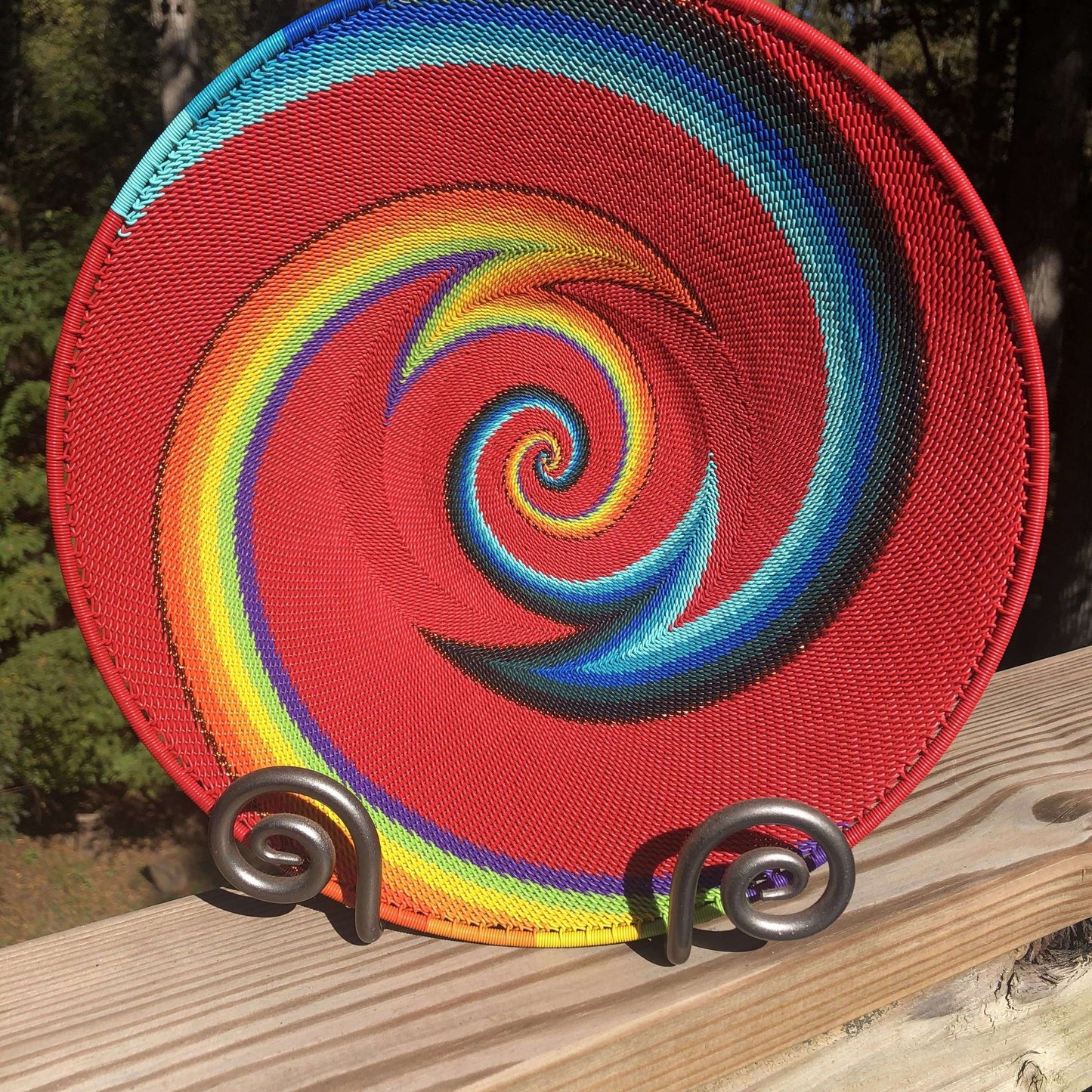 Brilliantly Colorful Telephone Wire Platters