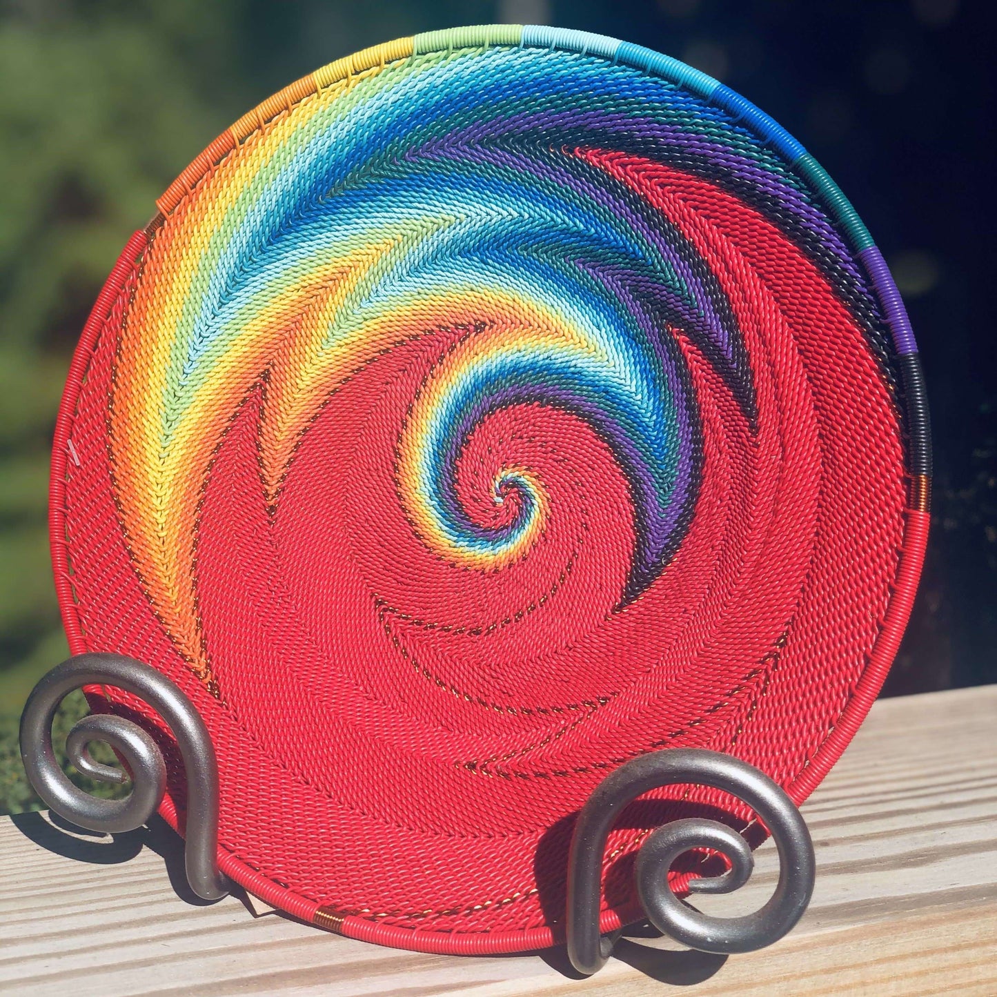 Brilliantly Colorful Telephone Wire Platters