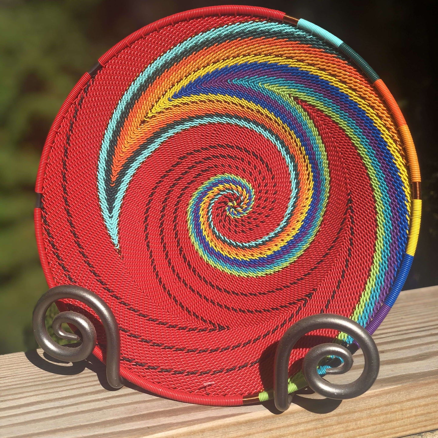 Brilliantly Colorful Telephone Wire Platters