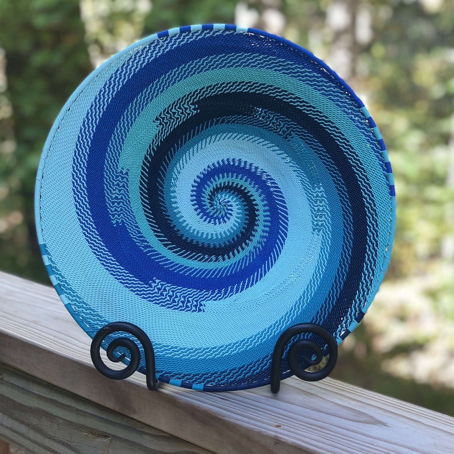 Brilliantly Colorful Telephone Wire Platters