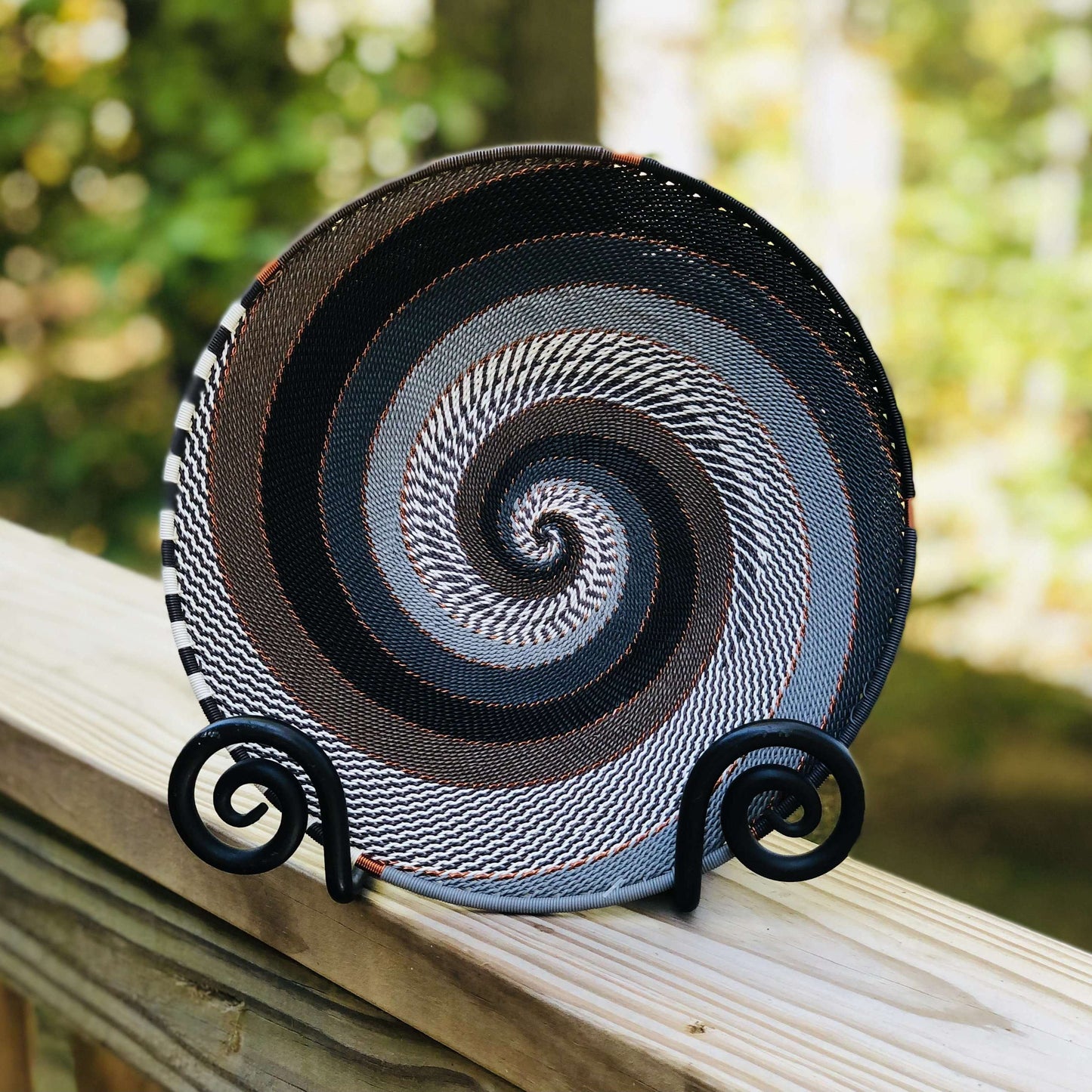 Brilliantly Colorful Telephone Wire Platters