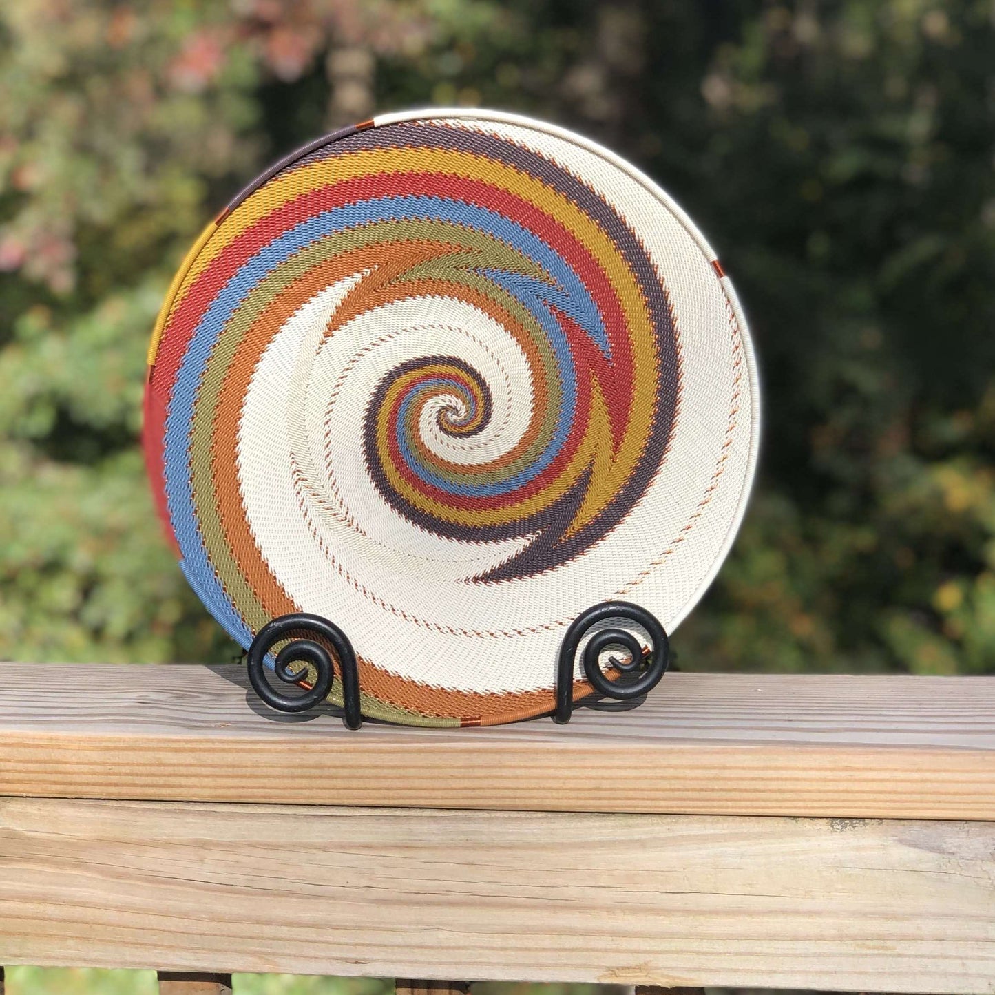Brilliantly Colorful Telephone Wire Platters