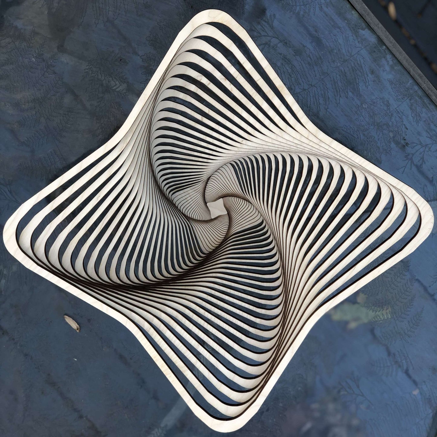 Concentric Patterned 15" Baltic Birch Wooden Bowl