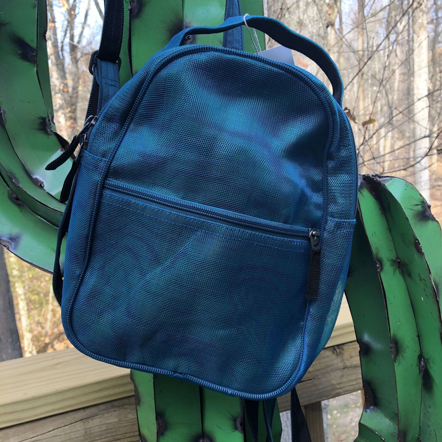 Contemporary Sustainable Industrial Netting Mini Backpacks