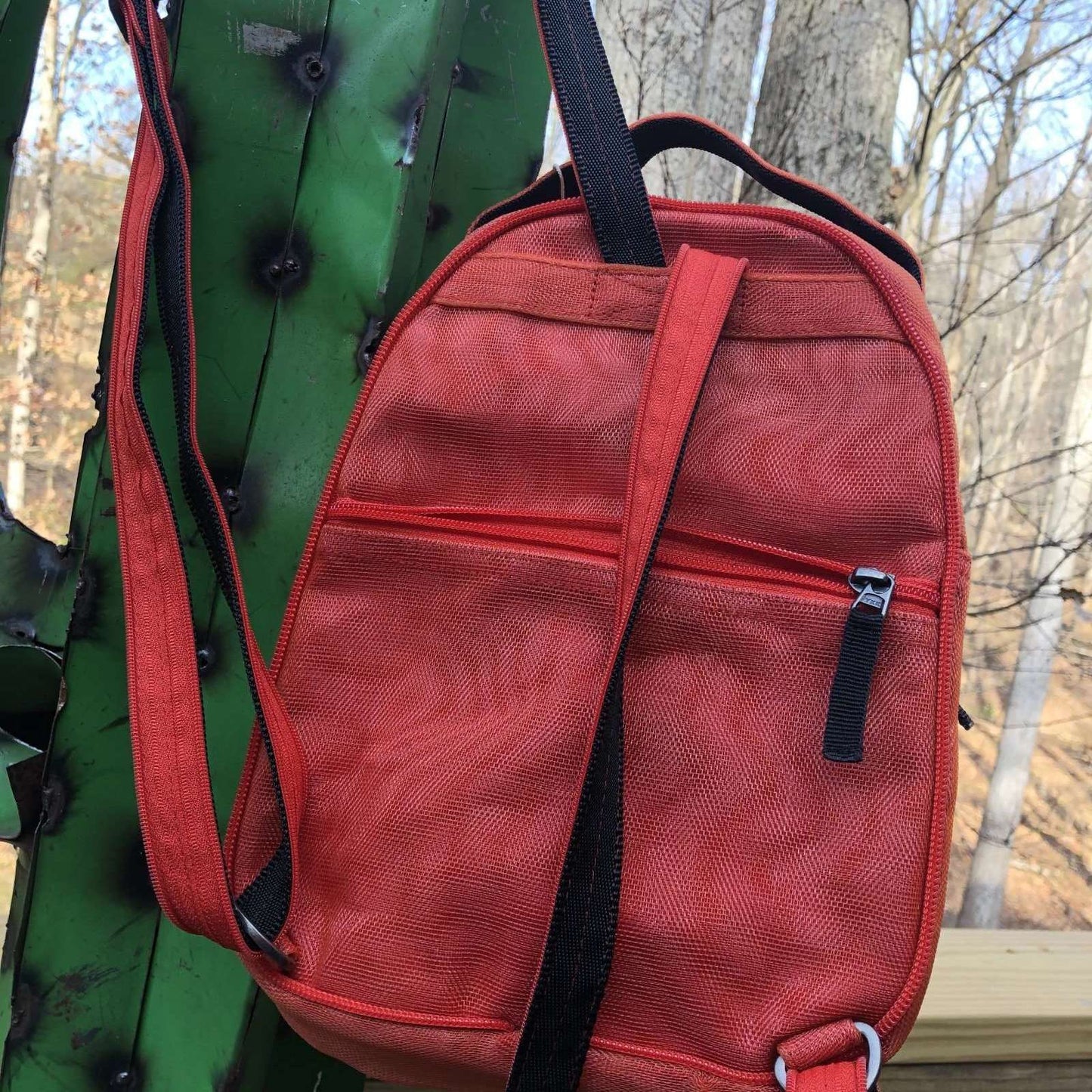 Contemporary Sustainable Industrial Netting Mini Backpacks