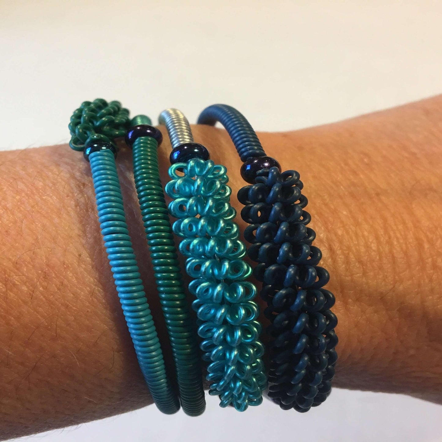 Funky Upcycled Telephone Wire Bracelets
