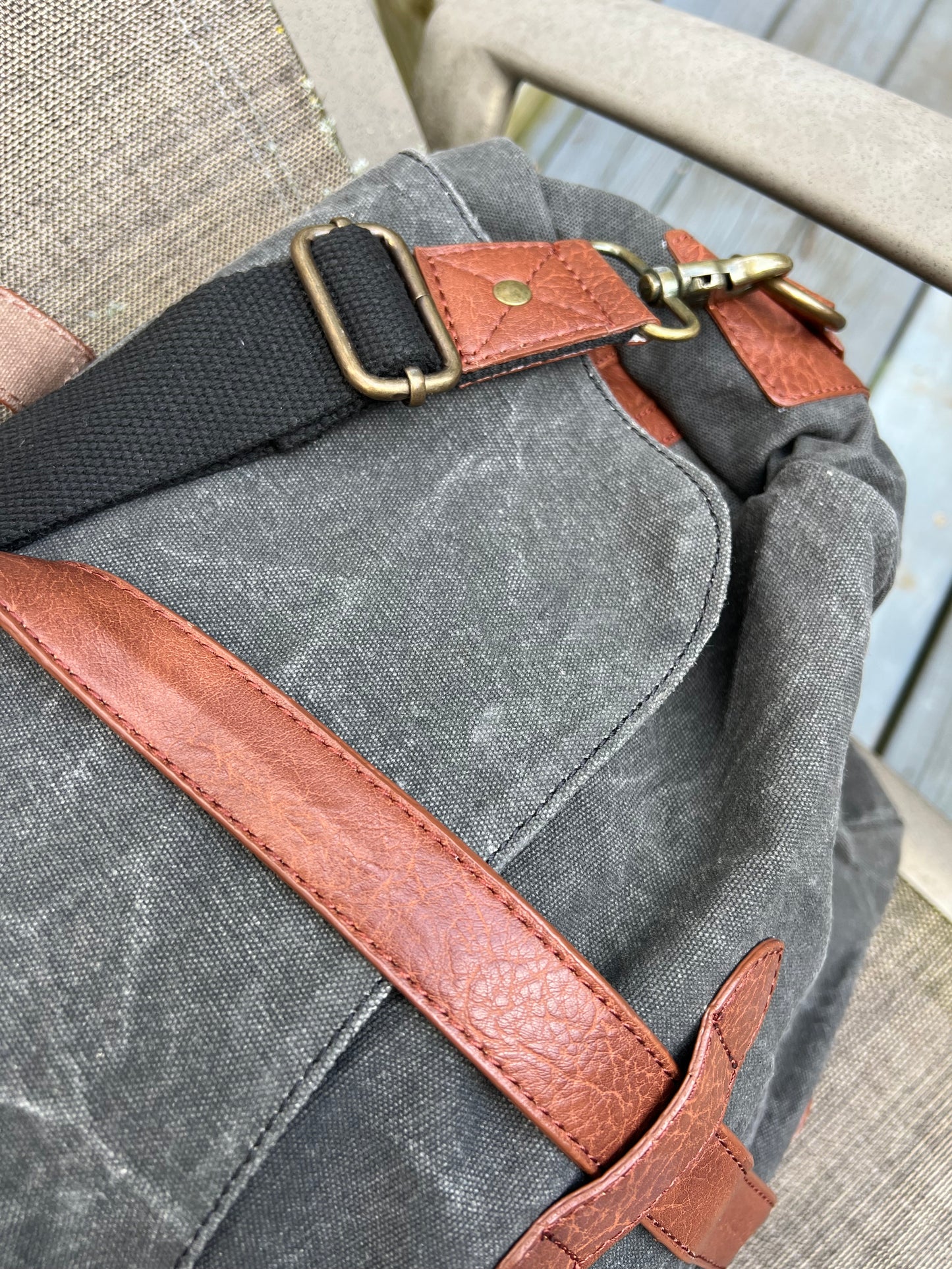 Rugged Black Canvas Duffel - 2 Options