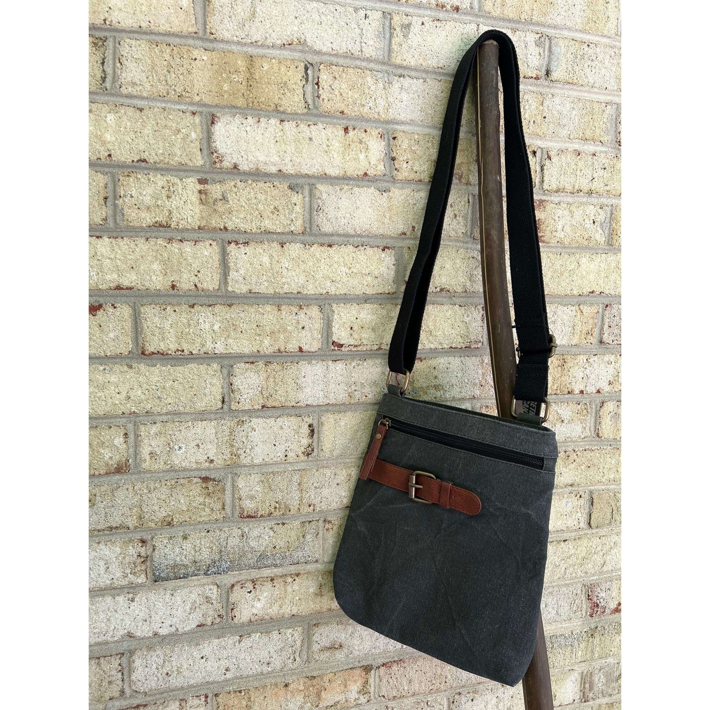 Black Canvas Crossbody Bag
