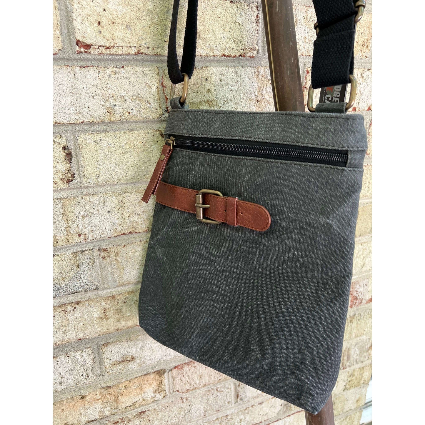 Black Canvas Crossbody Bag