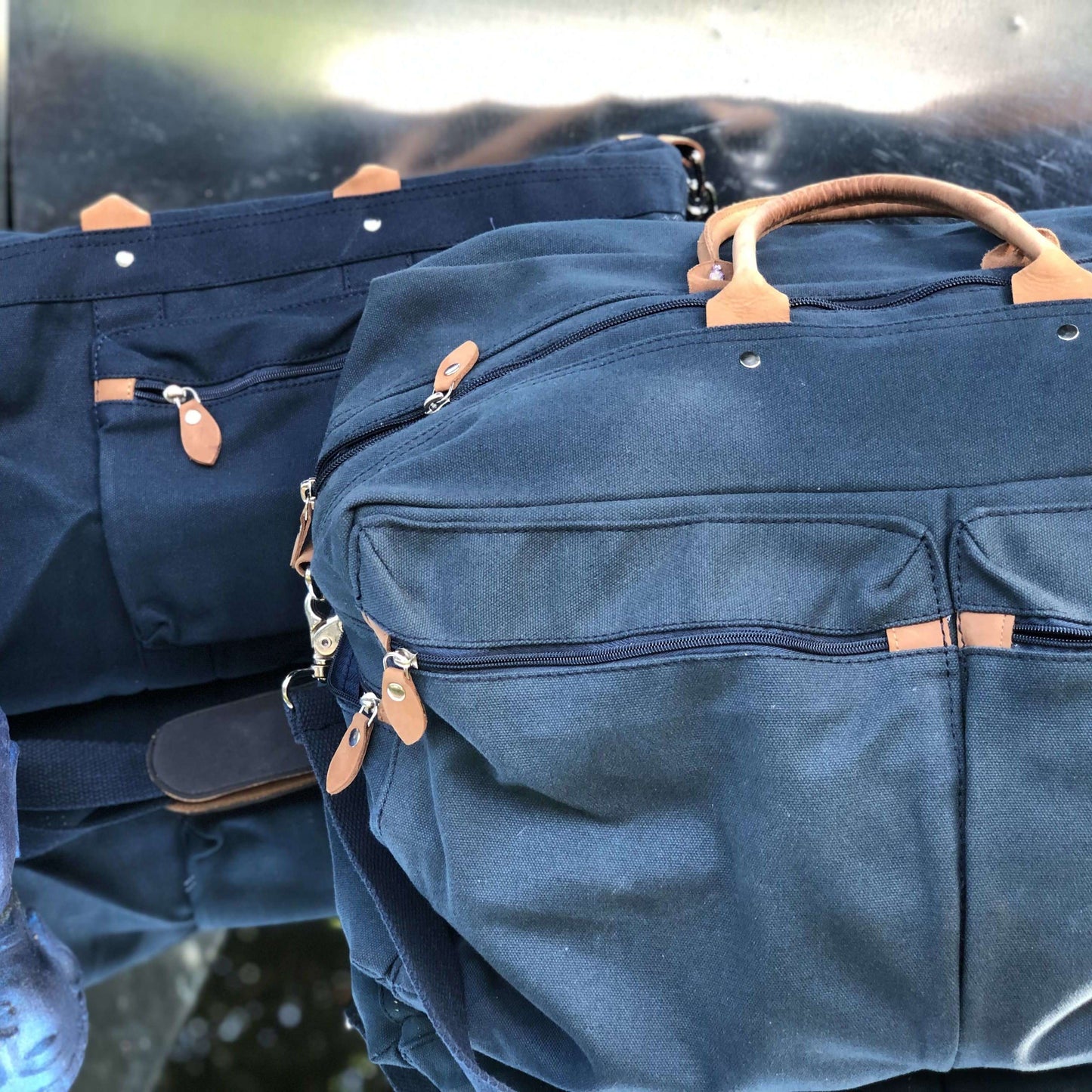 Sturdy NAVY Canvas Duffel