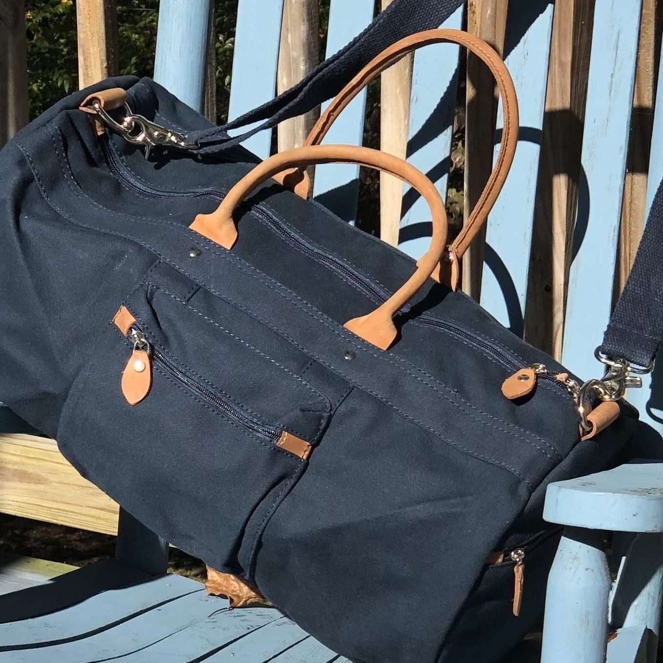 Sturdy NAVY Canvas Duffel