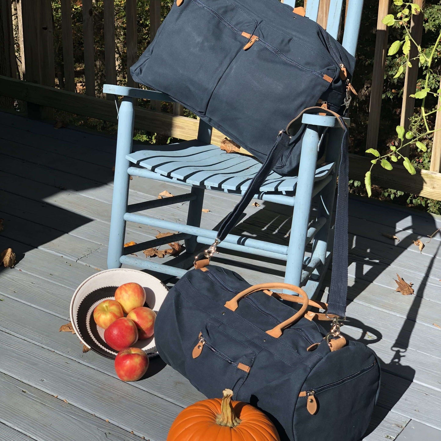 Sturdy NAVY Canvas Duffel