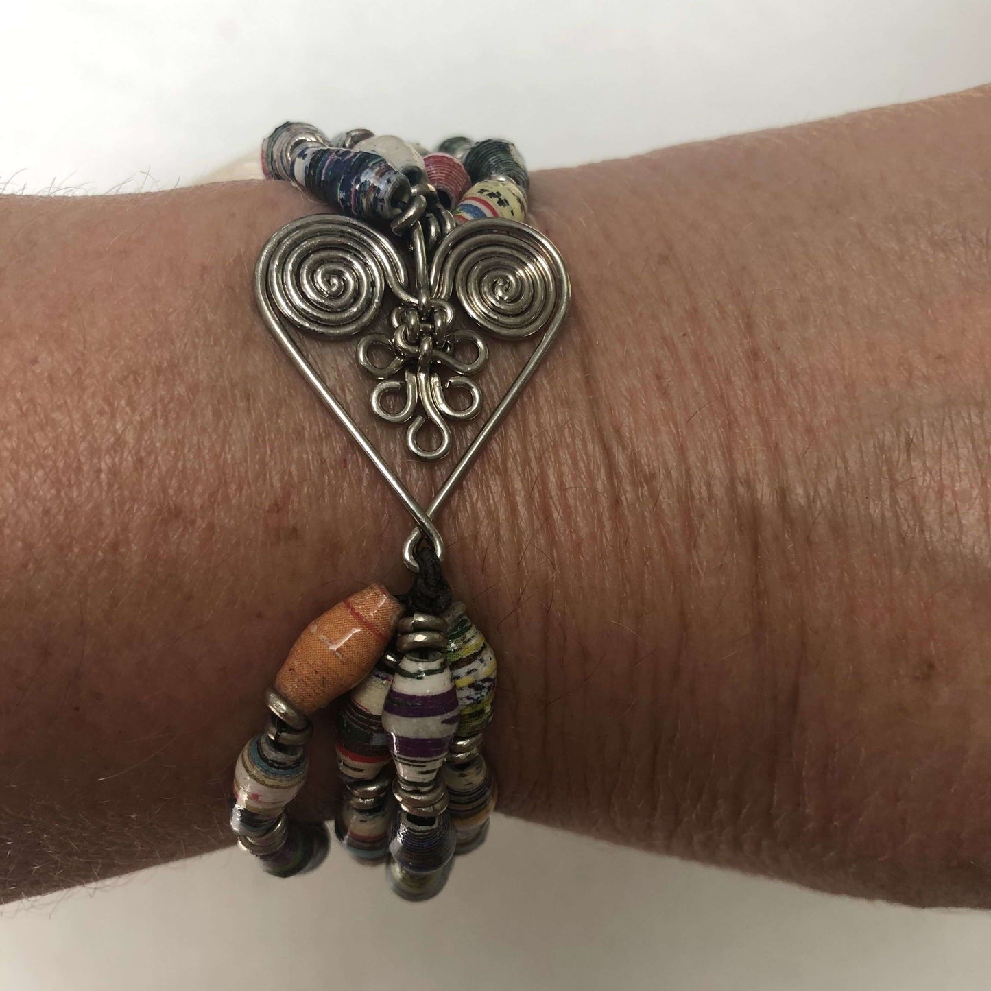 Stylish Recycled Glass and Paper Bead Bracelets