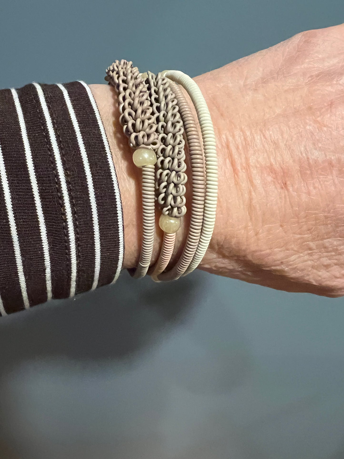 Funky Upcycled Telephone Wire Bracelets