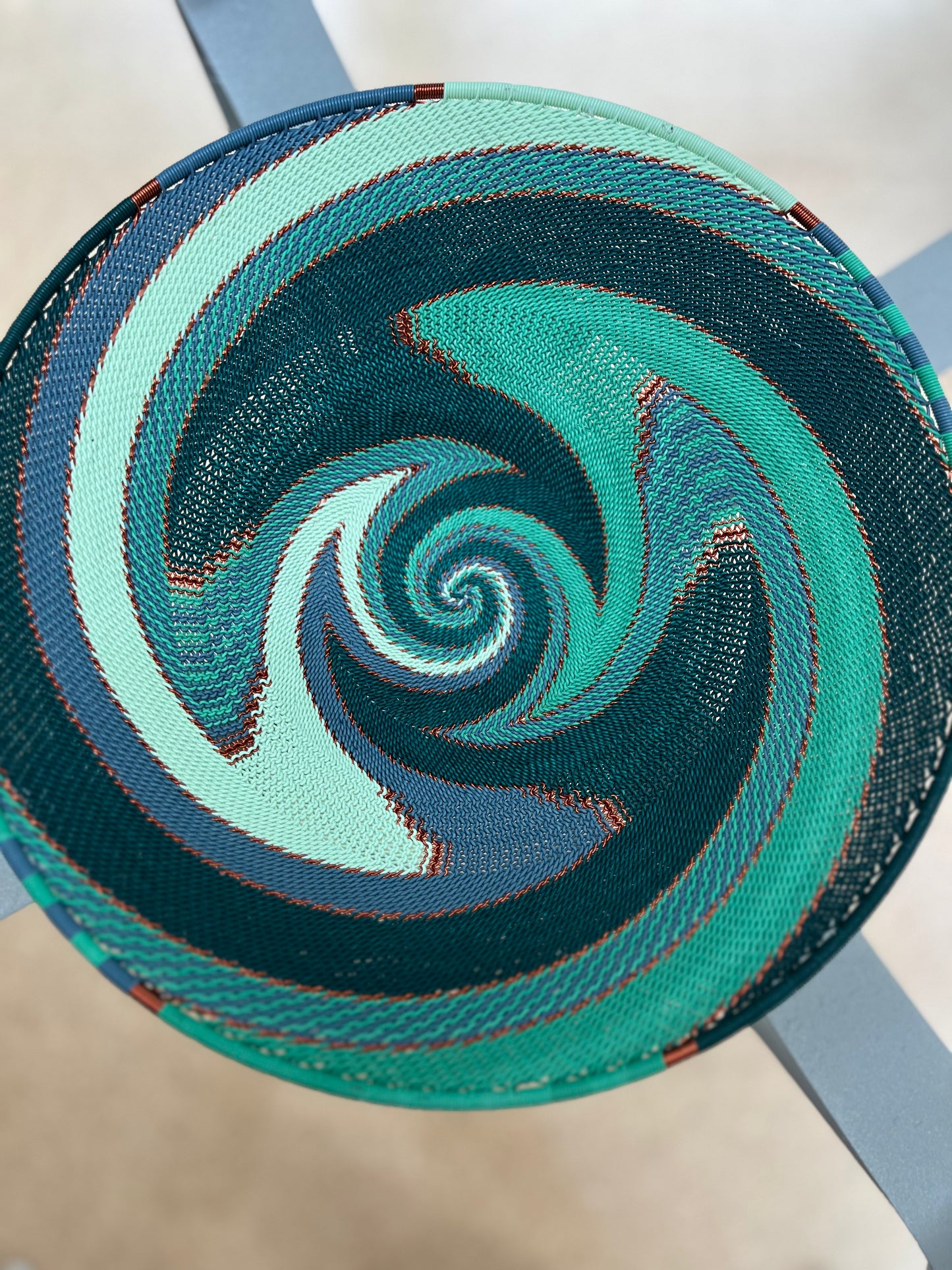 Brilliantly Colorful Telephone Wire Platters