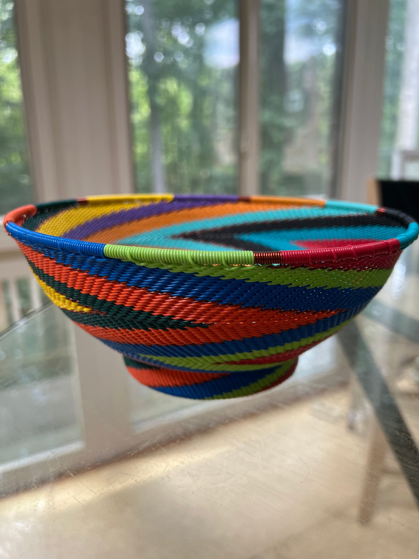 Brilliantly Colorful Telephone Wire Large Bowls