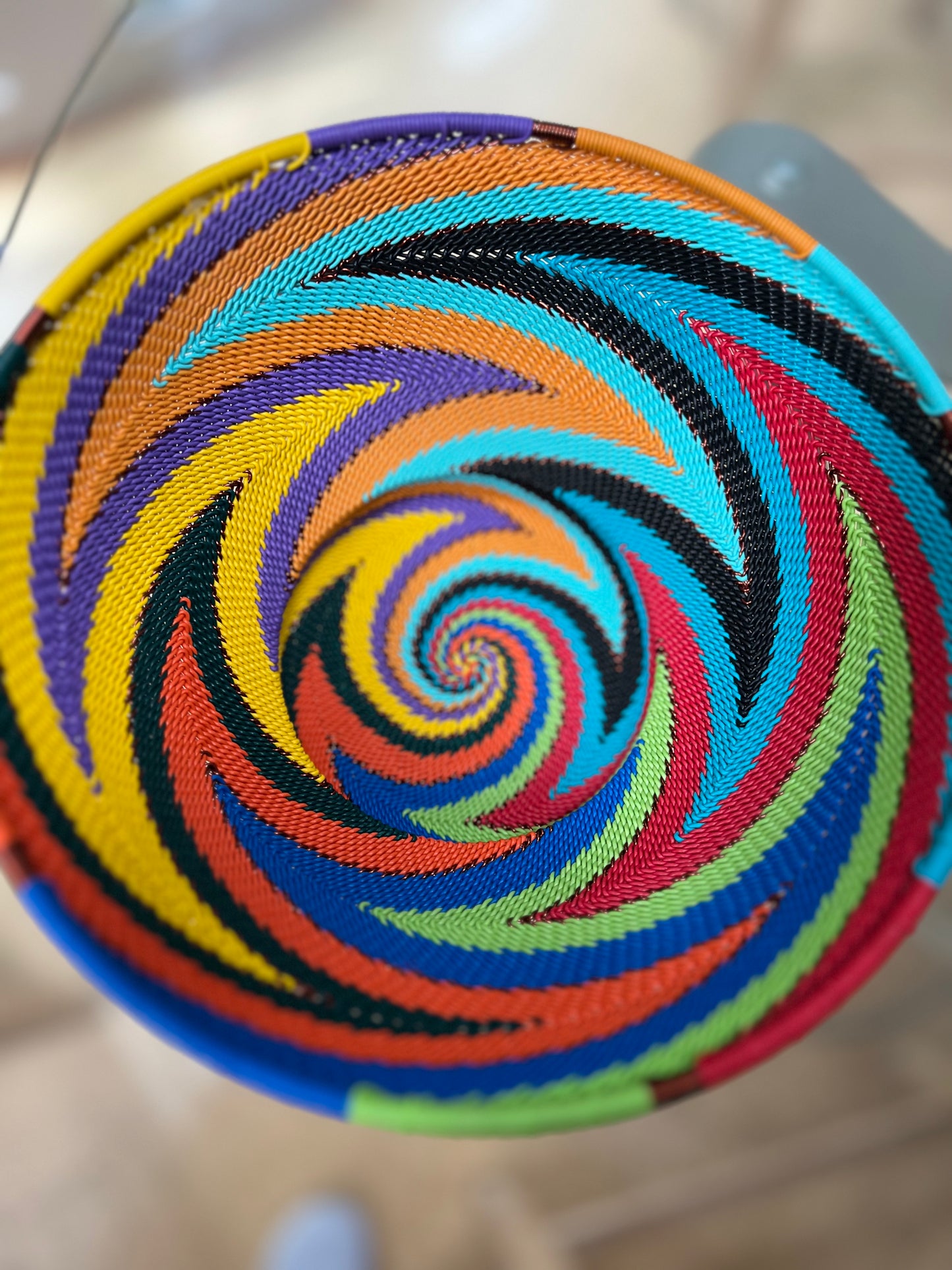 Brilliantly Colorful Telephone Wire Large Bowls