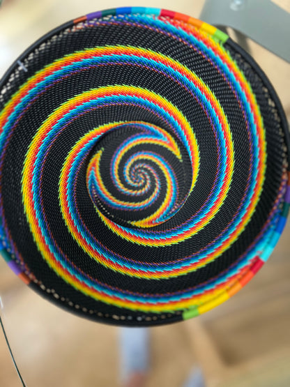 Brilliantly Colorful Telephone Wire Large Bowls