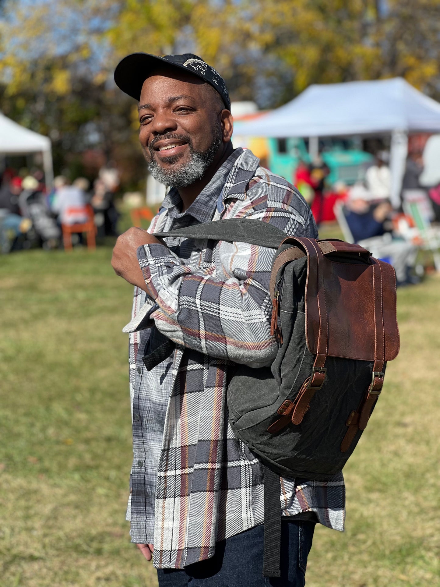 Rugged Black Canvas Backpack