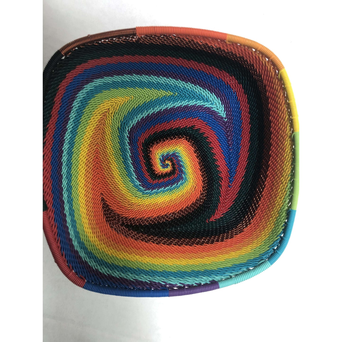 Brilliantly Colorful Telephone Wire Medium Round and Square Bowls