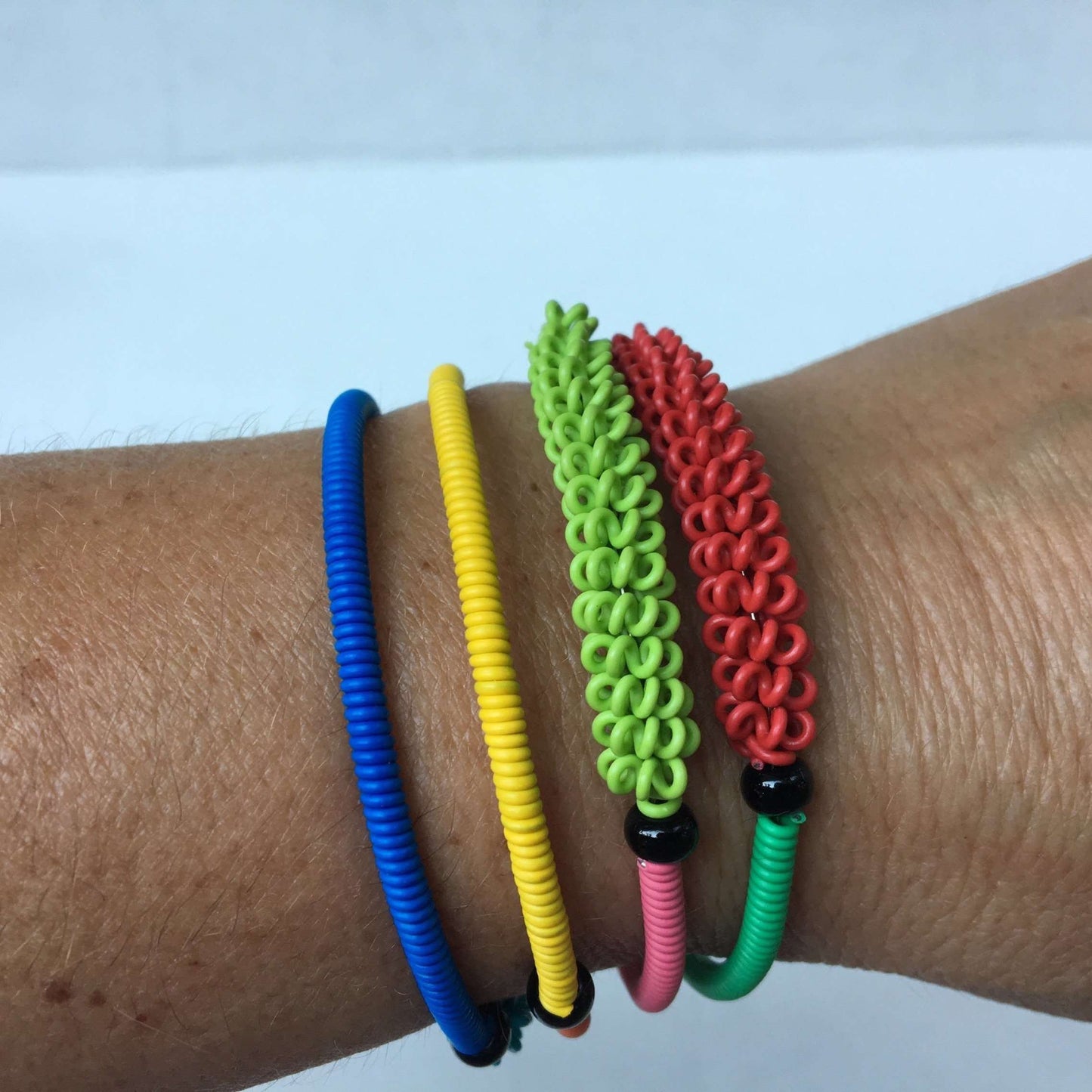 Funky Upcycled Telephone Wire Bracelets