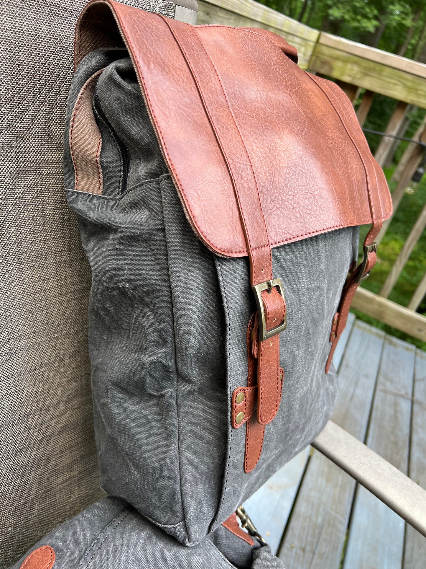 Rugged Black Canvas Backpack