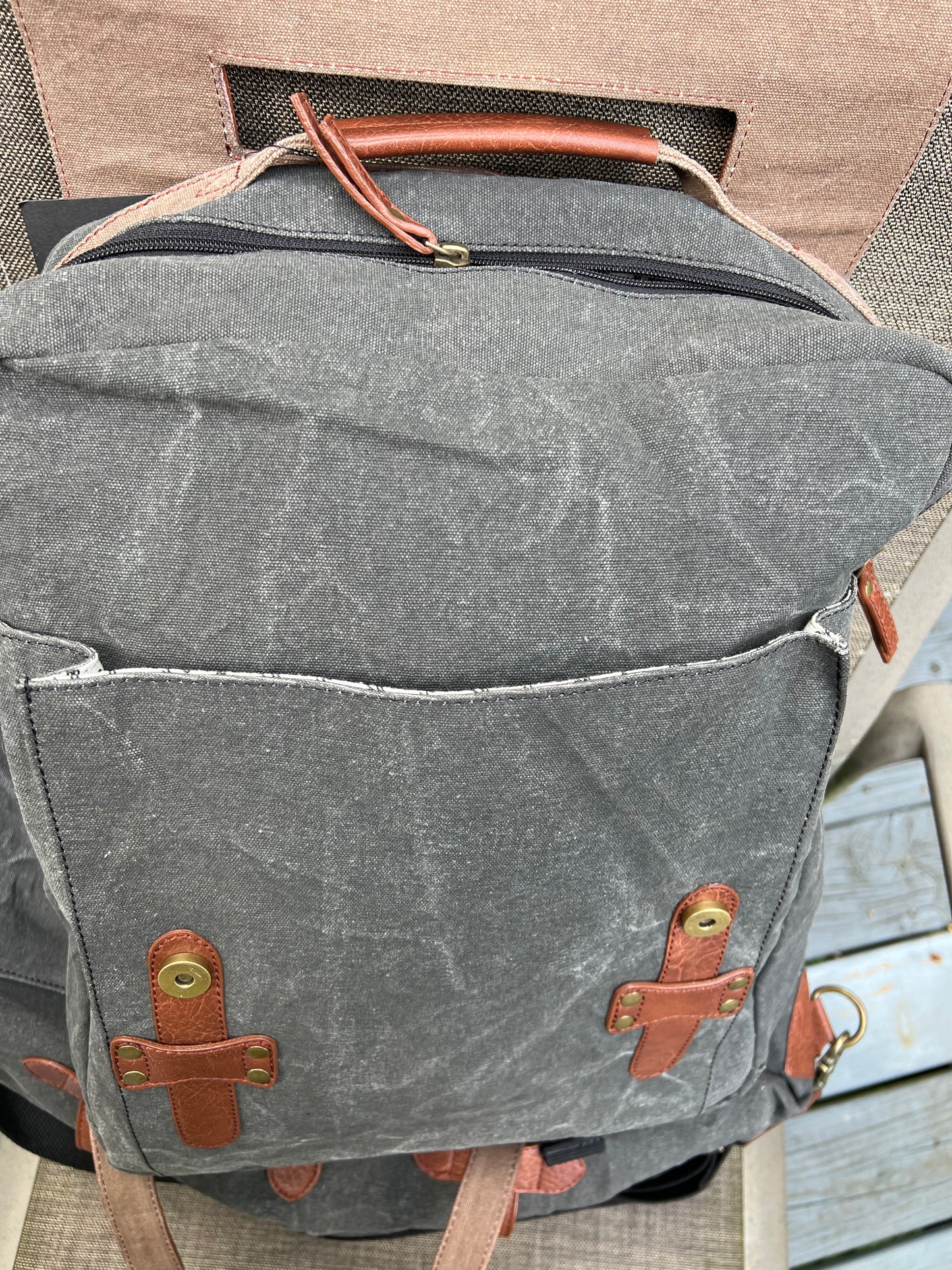 Rugged Black Canvas Backpack