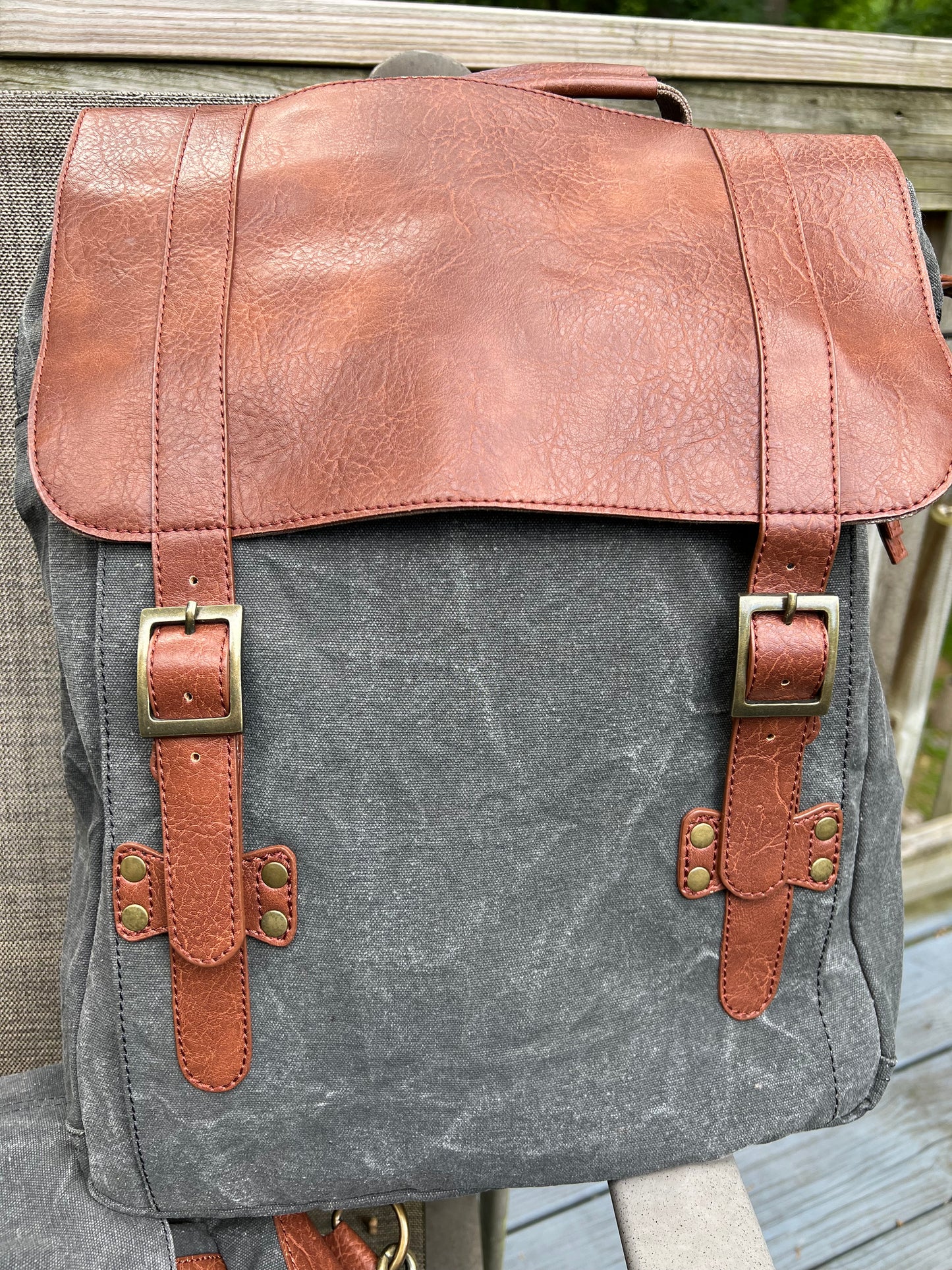 Rugged Black Canvas Backpack