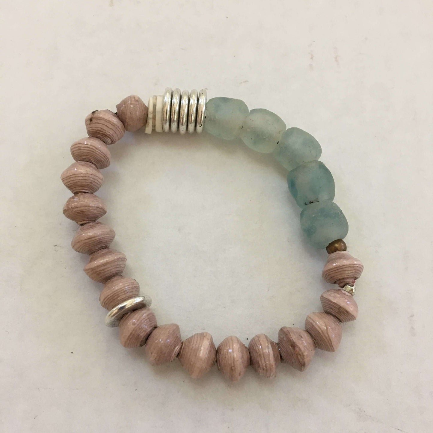 Stylish Recycled Glass and Paper Bead Bracelets